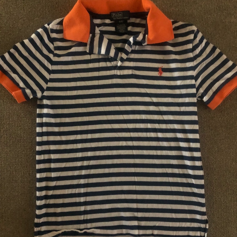 Boys striped collared polo